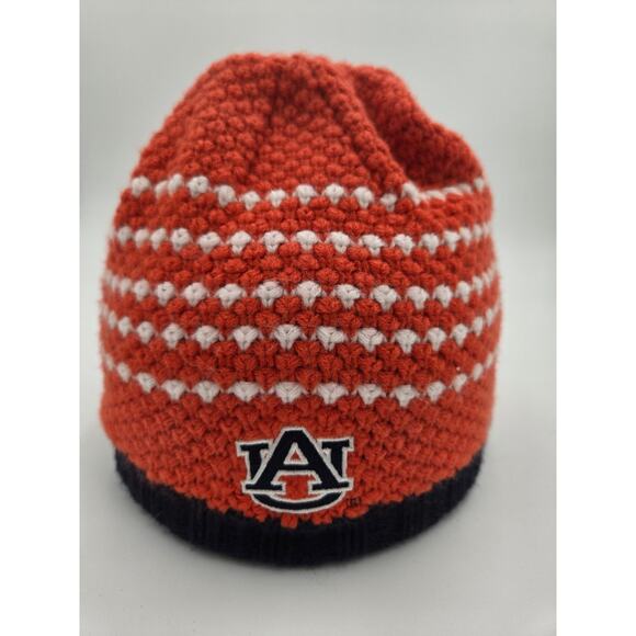Auburn Tigers Knit Beanie Orange Navy Winter Hat Embroidered Logo - Picture 1 of 2